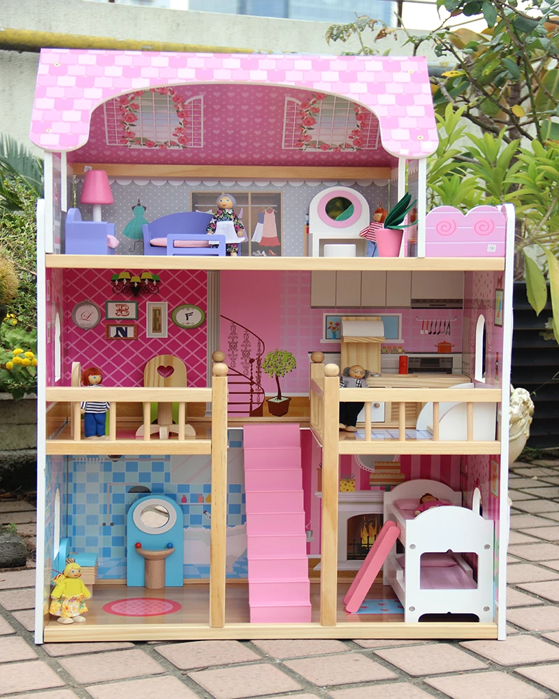 Indoor Children Funny Pretend Furniture Wooden Toy Doll House At12101