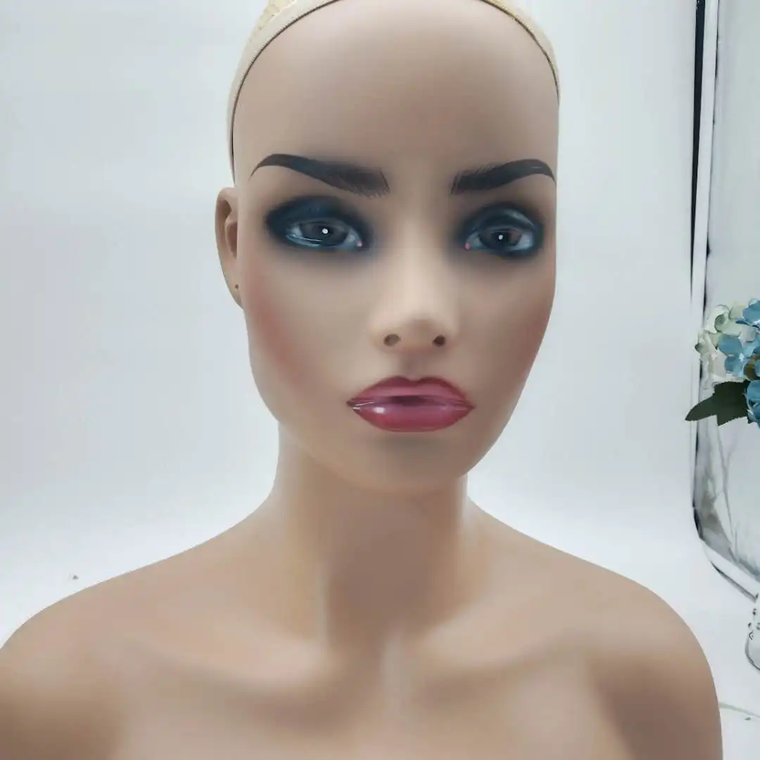 Wholesale Mannequin Head Wig Stand Display Realistic Female Wig Mannequin Head With Shoulders 5515