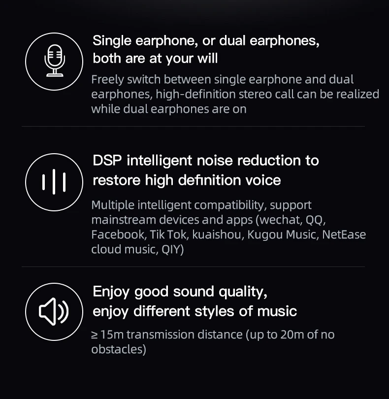 Good sound quality DSP noise reduction magnetic bluetooth earphone wireless earbuds with charge case led - ANKUX.COM