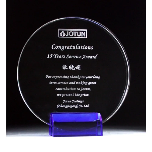 crystal laser plaque employee recognition awards supplier