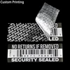 No returned if removed Security Sealed VOID Tamper Proof Barcode Serial Number Logo Brand Name Shipping Packaging Sticker Labels