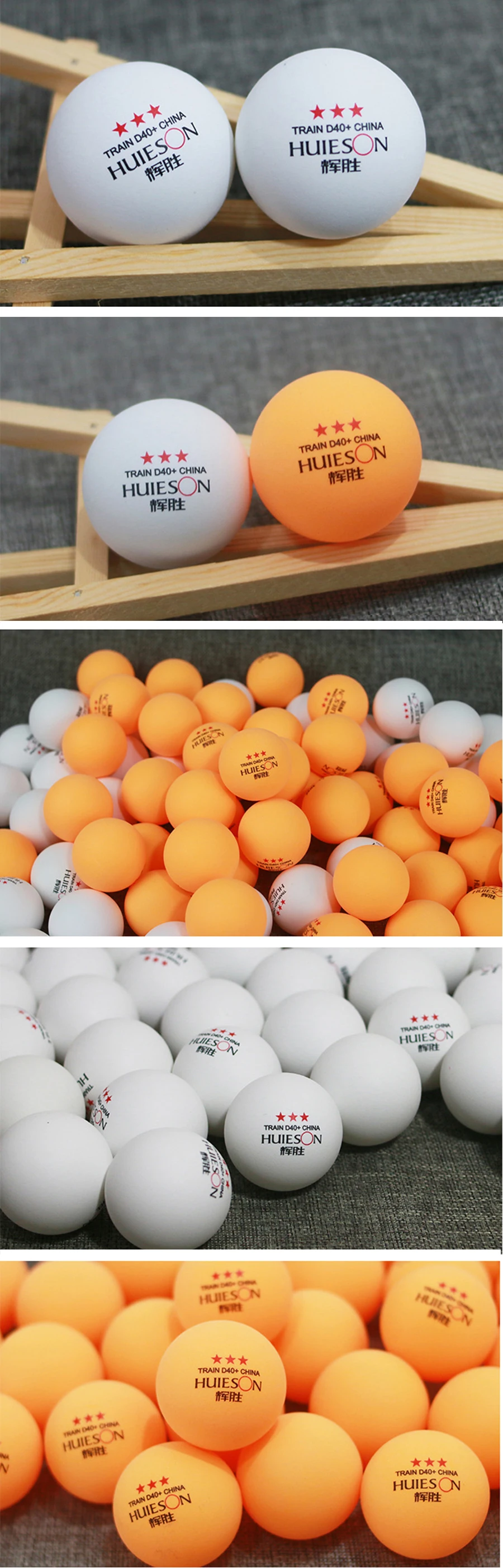 Huieson D40+ 3star Table Tennis Balls New Material Abs Plastic White
