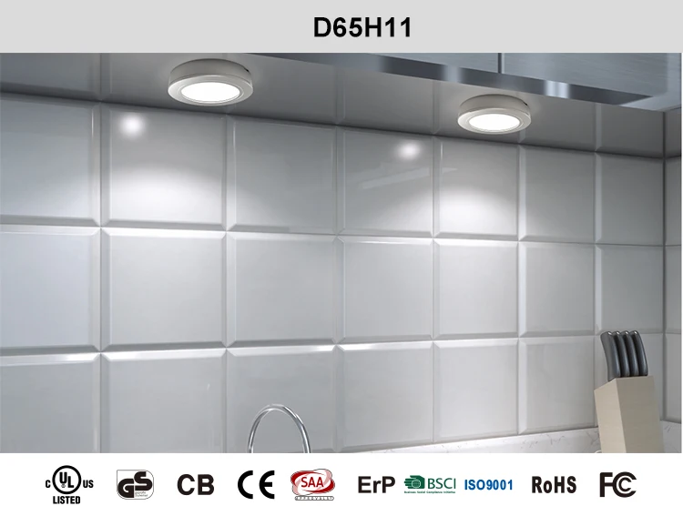 Cheap 2w Round Reecessed Plastic Cover Under Puck Lights Kit