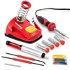 Hi-spec easy to use red electronic tool set soldering kit for delicate electronics and electrical work