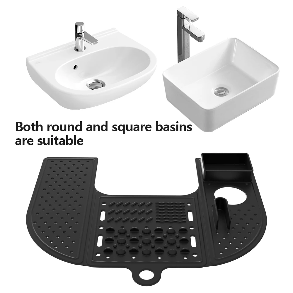 Sink Topper Foldable Sink Cover Silicone Beauty Makeup Brush Cleaning