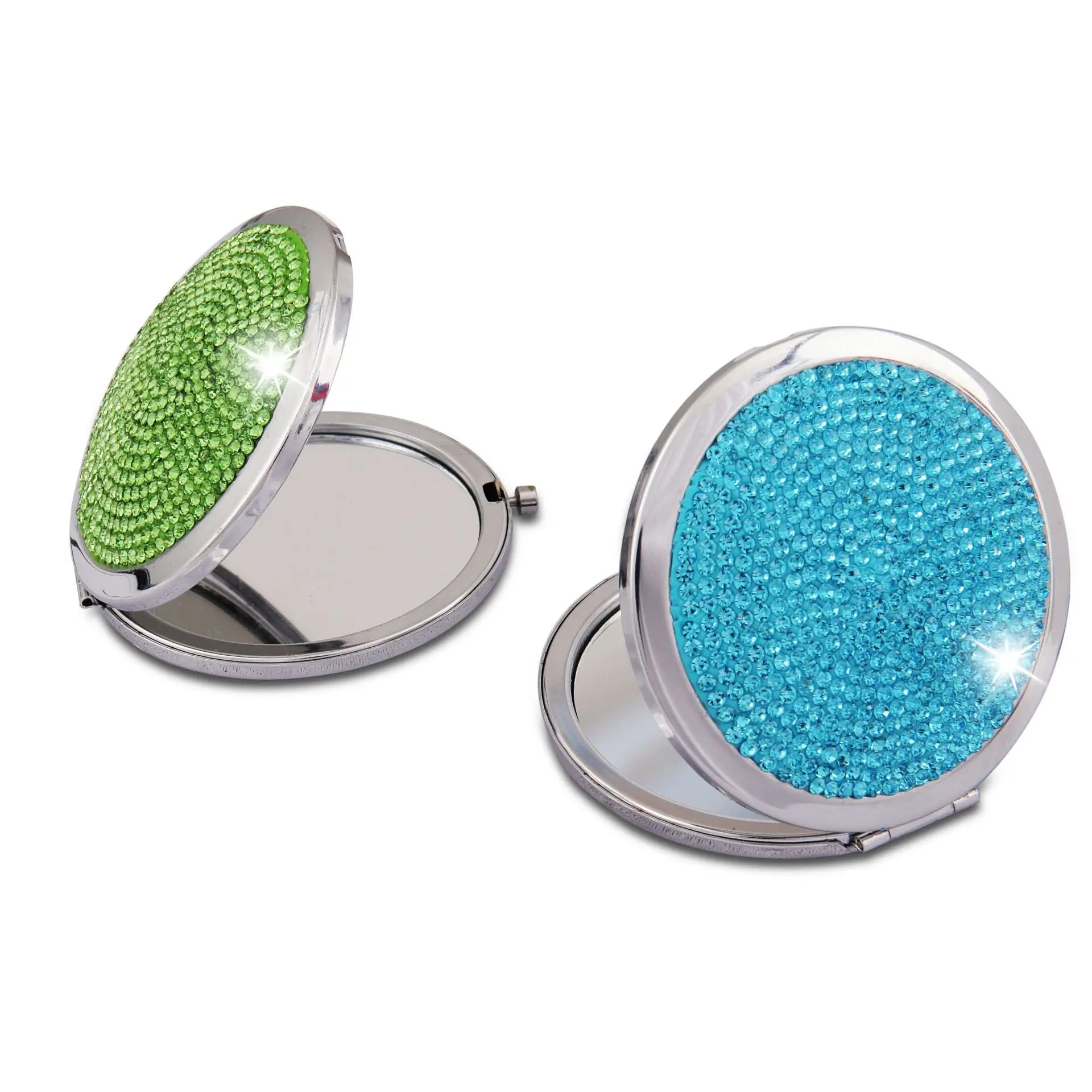 Round Vintage Handheld Make Up Vanity Mirror Small Elegant Double Sided