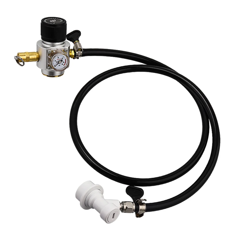 0-90PSI T21 x 4 CO2 Charger Pressure Meter CO2 Tank Direct Adapter Pressure Gauge Charger Kit CO2 Mini Gas Regulator