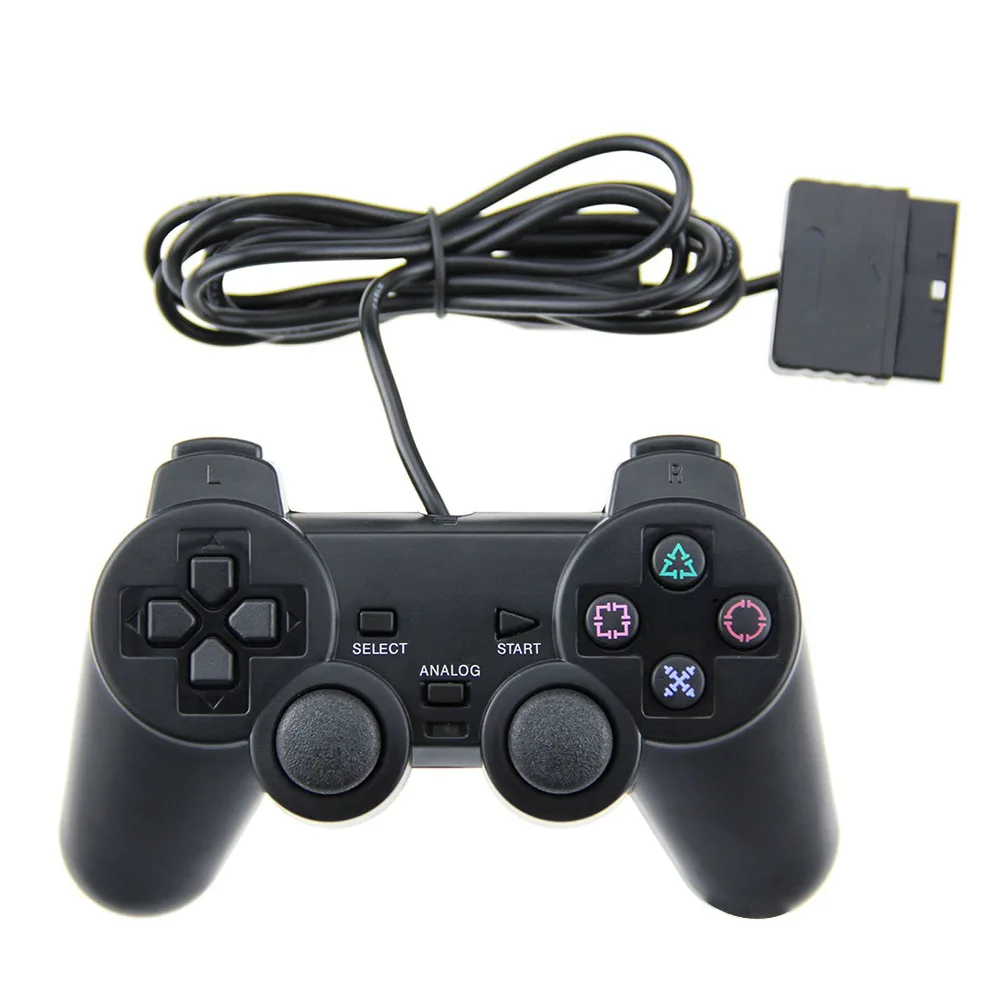 Black Wired Controller For Ps2 Joystick Gamepad For Playstation 2 ...