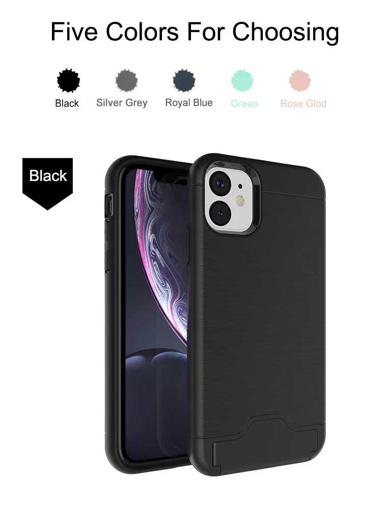 Business Card Holder Kickstand Tpu Pc 2 In 1 Mobile Cell Phone Accessory Cover Shell Case For Iphone 6 7 8 Se2 Case Buy Case For Iphone Phone Case Card Slot Case Product On Alibaba Com