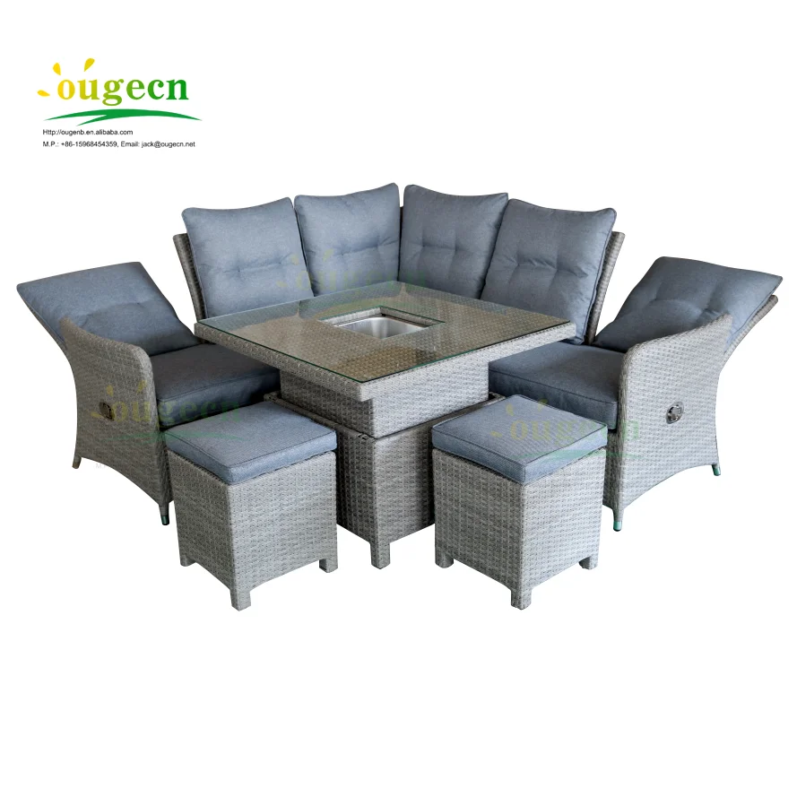 garden corner sofa with ice bucket table