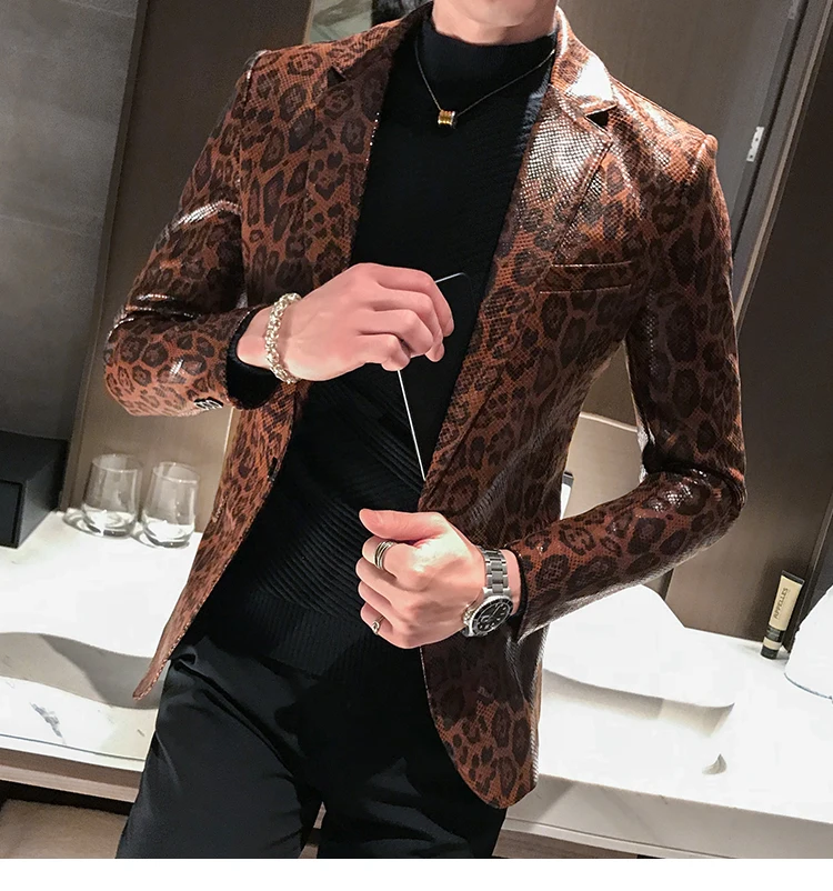 Animal print blazer men shop