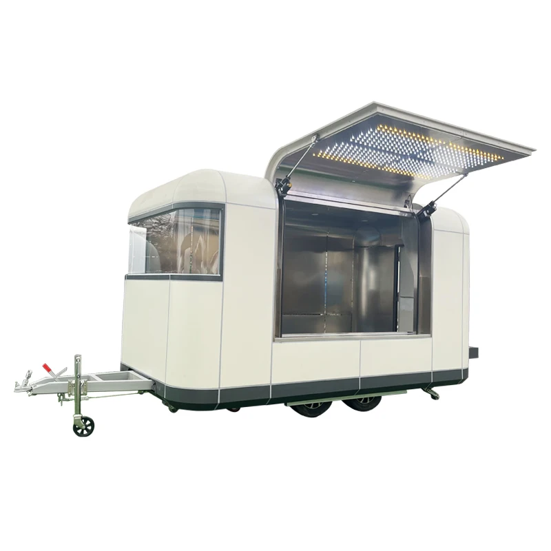 New Style Customized Mobile Coffee Snacks Sweets Food Trailer Truck Fast Food Cart Bar Supermarket factory