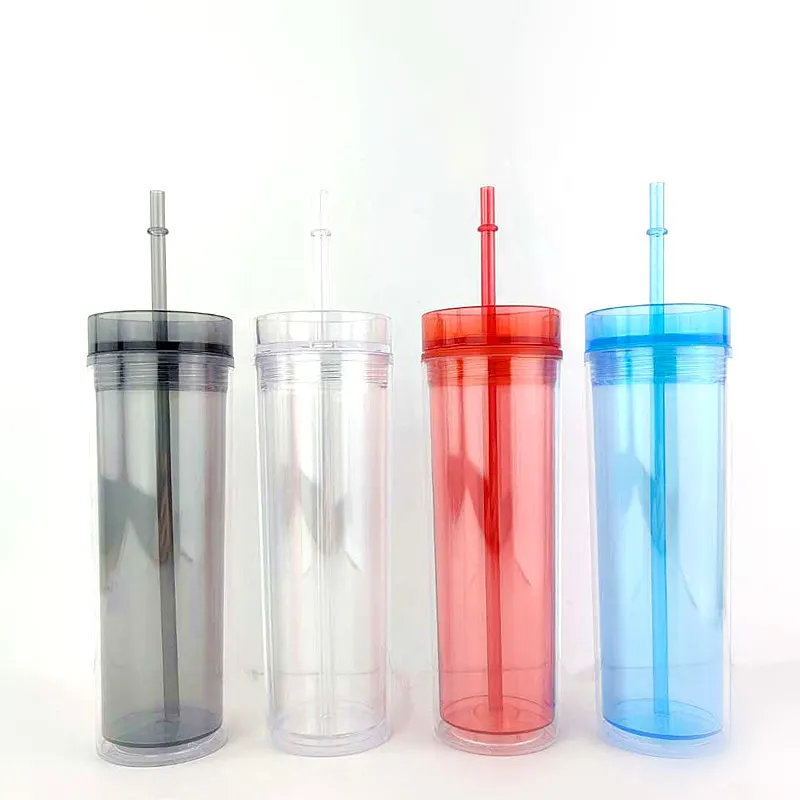 16oz Plastic Tumblers Lids And Straws Reusable Tumbler With Straw