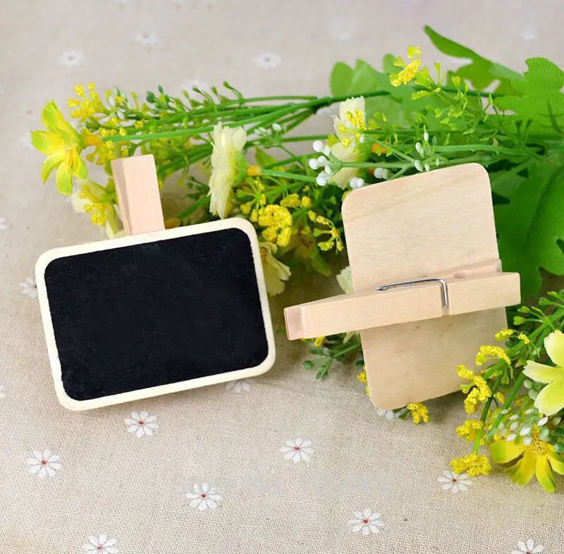 Mini Wooden Message Blackboard Chalkboard With Clips Pegs For Wedding Party 