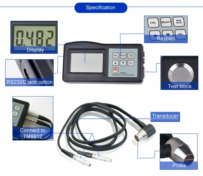 Ultrasonic Thickness Meter Tm8812 Thicknessmeter Buy Ultrasonic