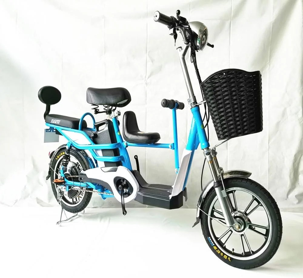 New Adult Triple Three 3 Seater 36v 48v Electric Ladies Bike With Baby