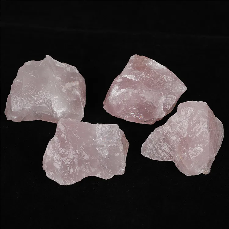 批发天然水晶玫瑰石英原石教学矿物标本