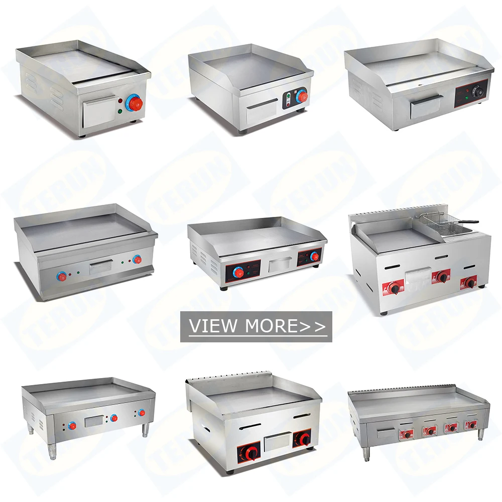 high performance stainless steel commercial gas griddle with fryer LPG details