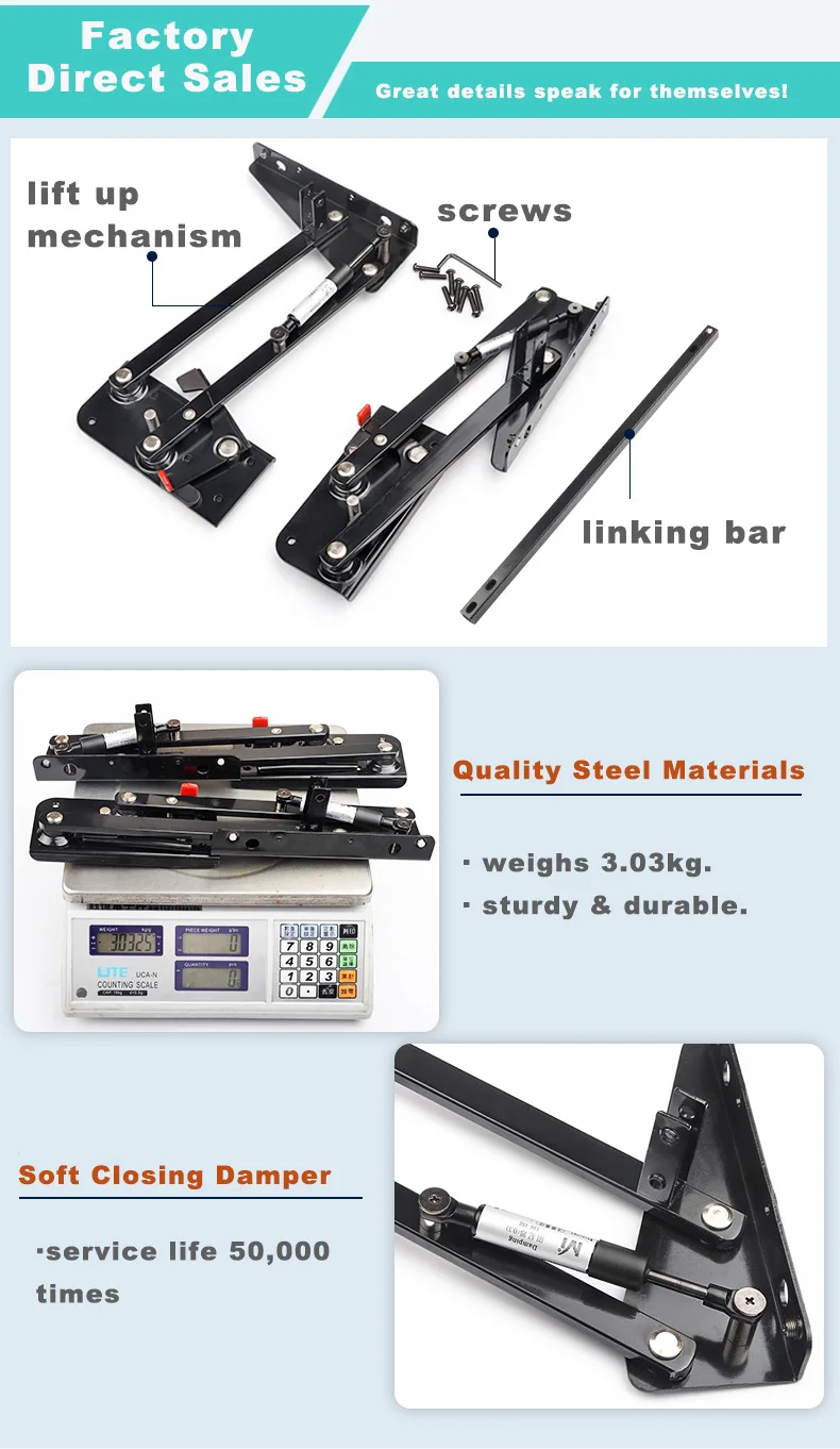 Multifunctional Lift Top Coffee Table Hinge Mechanism For Coffee Table