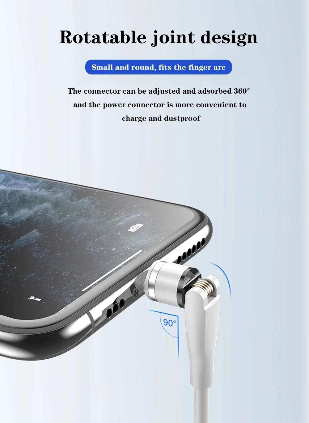 High quality 540 degrees magnetic charger cables Fast charging for phone - ANKUX.COM
