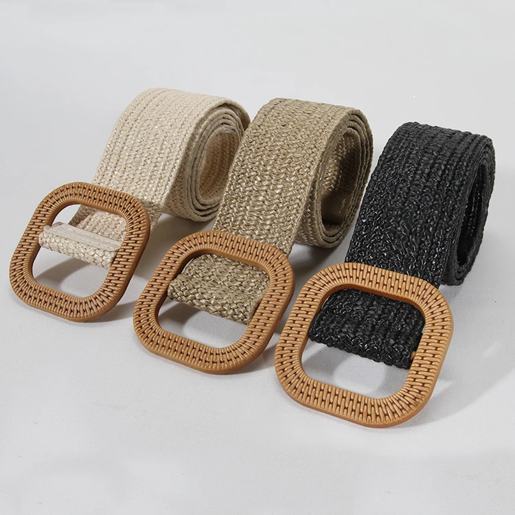 Leisure 97cm Square Buckled Woven Fabric Waist Belt For Women - Buy ...