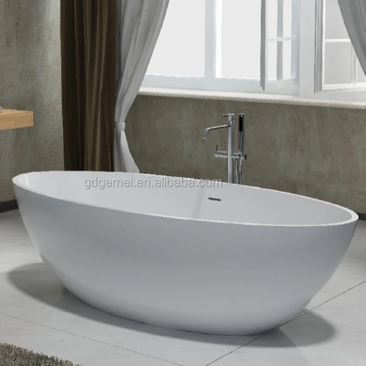 Gemei Modern Freestanding Solid Surface Soaking Bathtub Bathroom ...