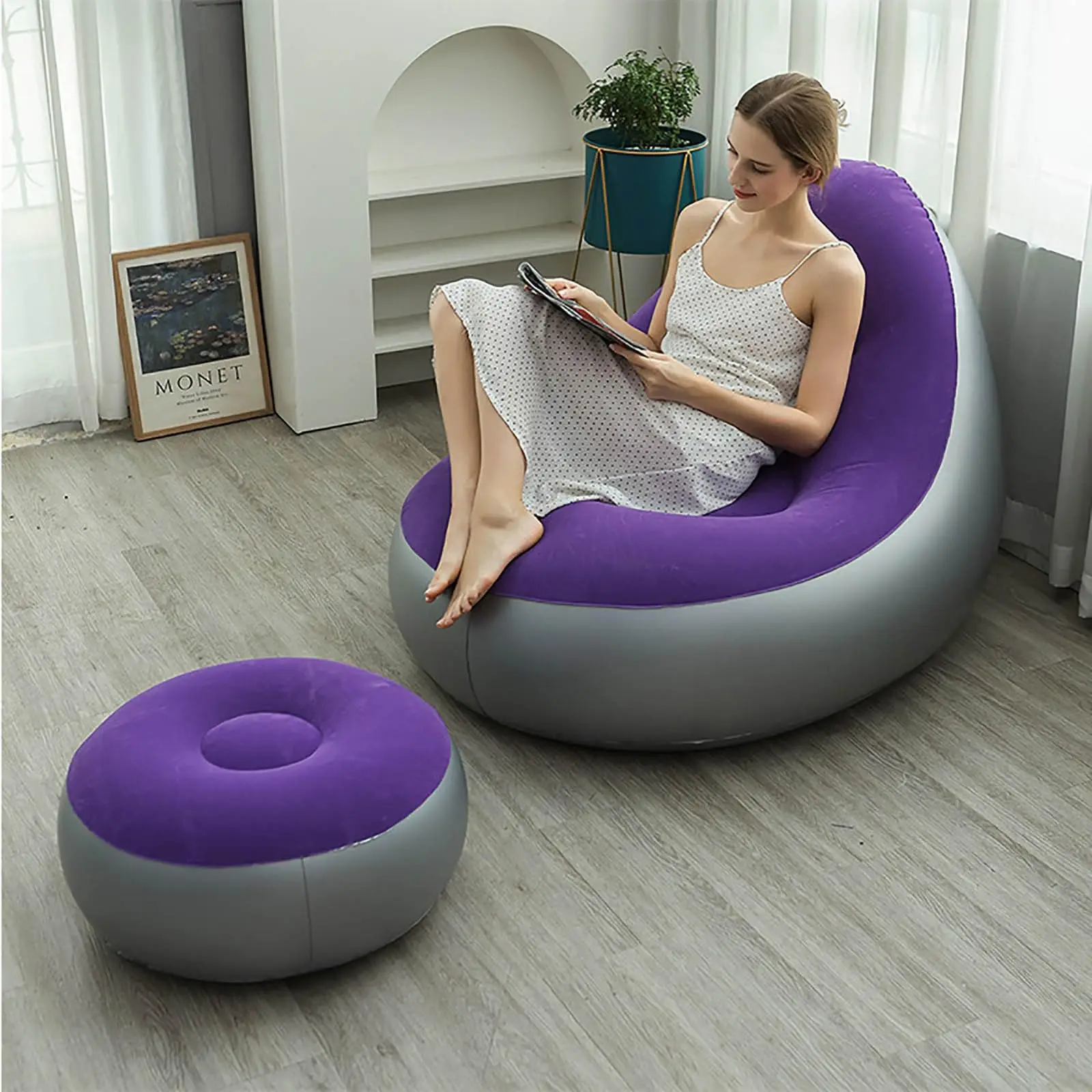 Plastic Inflatable Couch New Design Modern PVC Inflatable Sofa Chair with Cooling Feature for ...