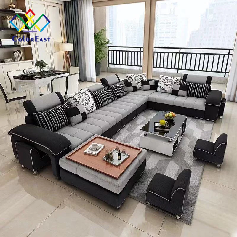 Modern Living Room Furniture U Shaped Sectional Sofa Living Room Sofas