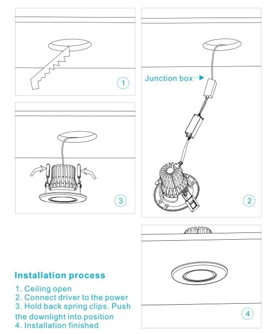 5 Year Warranty Triac Dimmable Downlights Bathroom IP54 Waterproof 12W LED Recessed Ceiling light