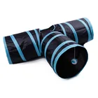 Interactive Collapsible 3 Way Holes Play Toy Tube Fun for Kittens Dogs Pet Cat Tunnel