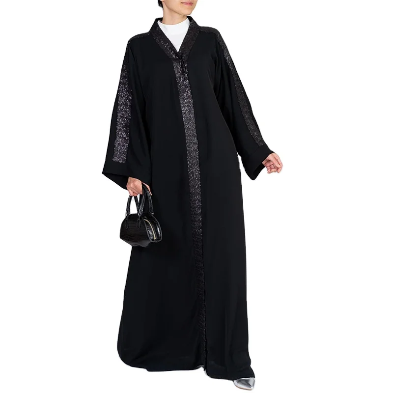 Abaya-transparent Open With Inner Organic De Terciopelo Latest Models ...