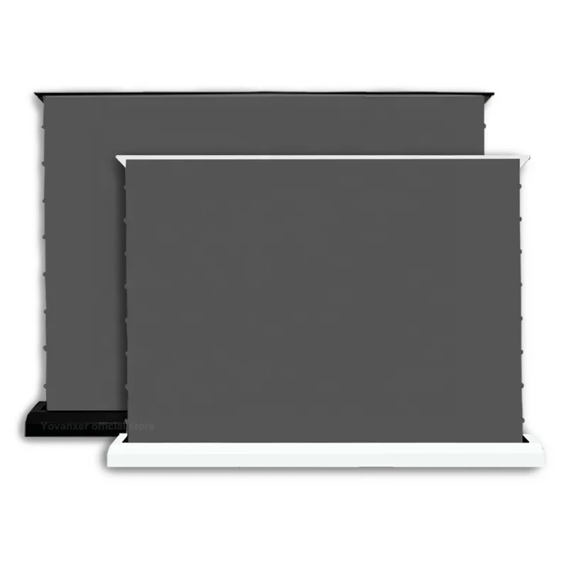 Side-by-side comparison of 100-inch TV and projector screen in identical room settings