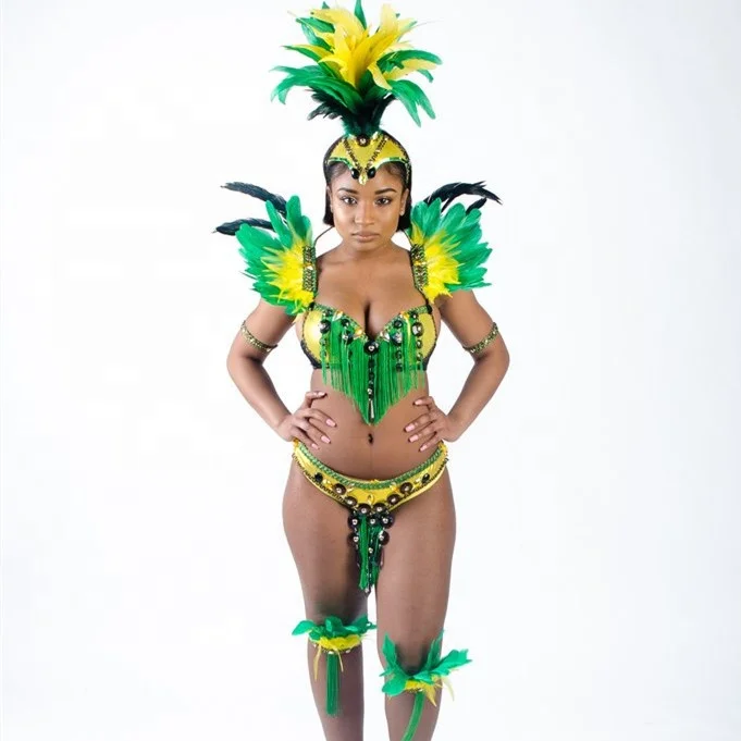 
Sexy mixed color feather rhinestone beautified plus size xxl carnival costumes 