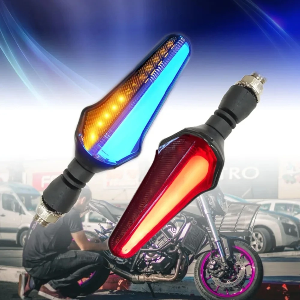 24 Led Dual Color Guide Motorcycle Brake Light Waterproof Turn Signal ...