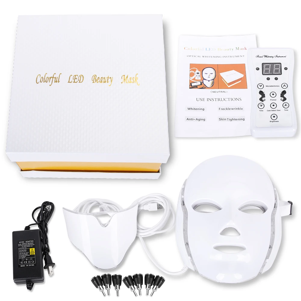 Wholesale Facial Led Mask Beauty 7 Color Led Light Facemask Skin ...