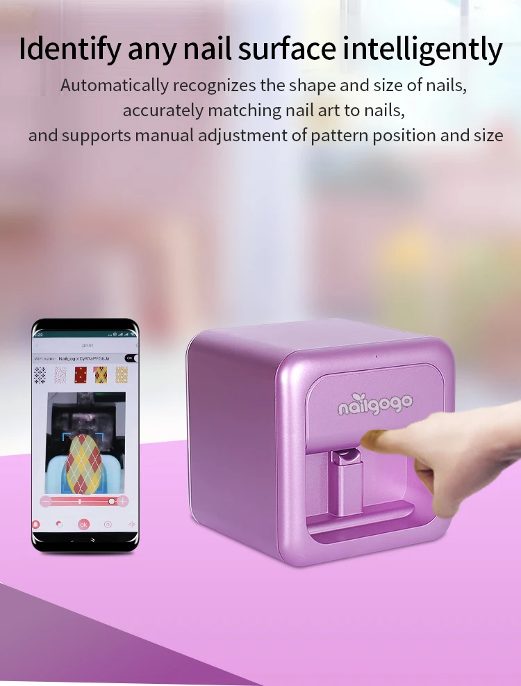 Nailgogo Digital Flowers Wifi 3d Nail Printer Smart Design Intelligent