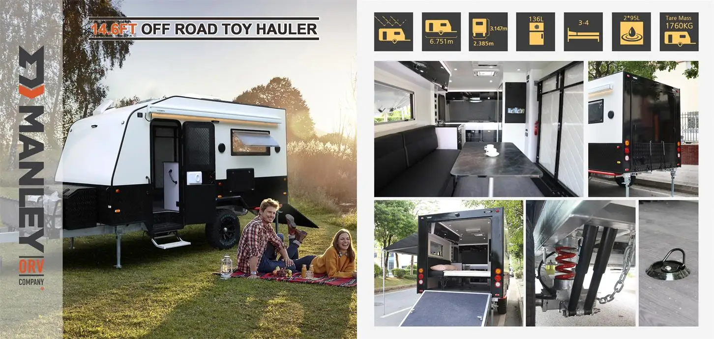 Small Aluminum Toy Hauler With Bathroom And Kitchen In The Front For