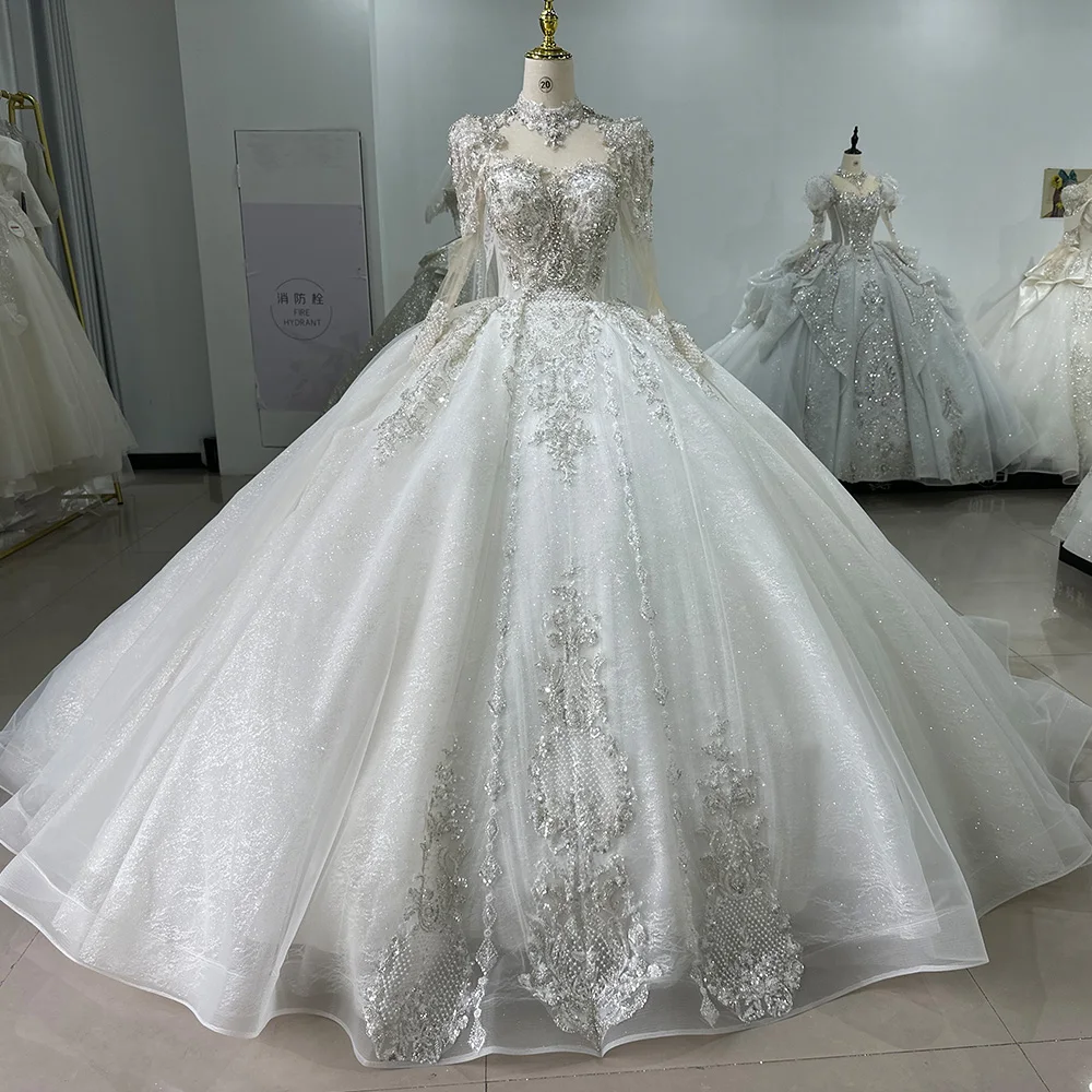 White Long Sleeve Lace Ball Gown Wedding Dresses - Oem| Min Order 1 ct White Long Sleeve Lace Ball Gown Wedding Dresses - Oem| Min Order 1 ct