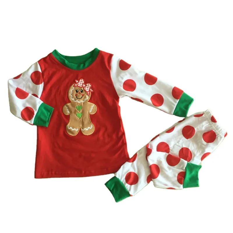 
Customized Christmas girls autumn and winter pajamas children clothes 