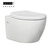Easy clean white round bathroom rimle wc public wall hung toilet