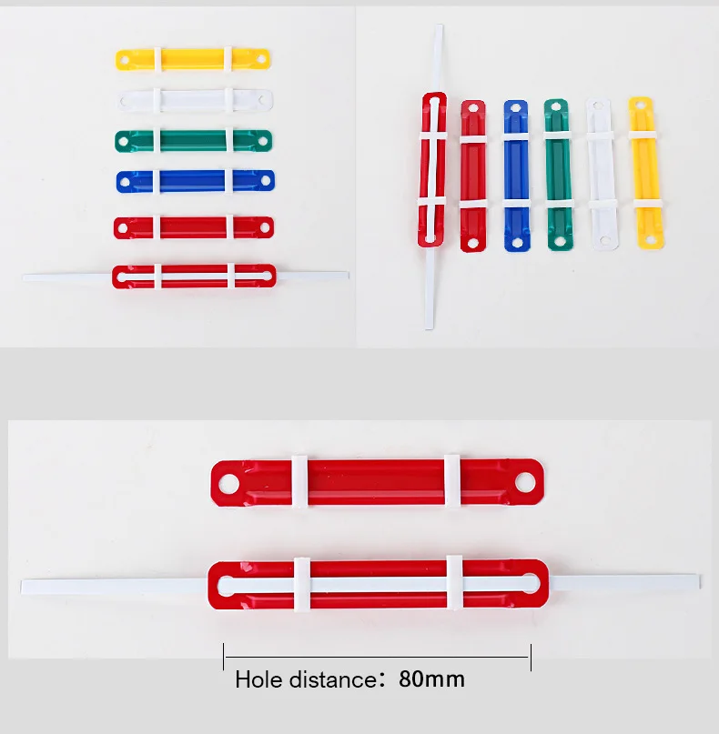 Color Plastic Paper File Fastener Clip - Custom 2 Hole Fasteners for ...