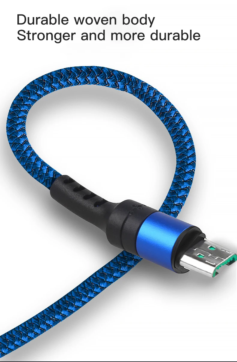 Fashion round original android data cable micro usb 4A VOOC Fast Charger USB Cables Charging Cord For mobile phone Charger - ANKUX.COM