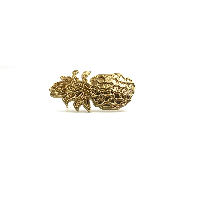 hot selling gold pineapple badge metal enamel pin custom