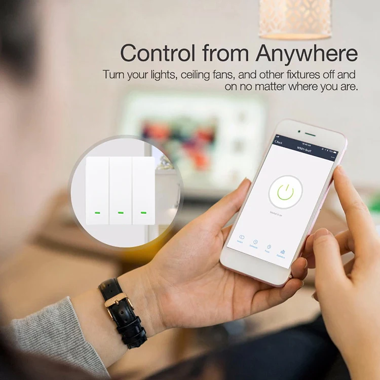 3 Gang EU UK Standard Smart Home Wall Switch Compatible with Alexa Google Home RF433 Remote Control Smart WiFi Light Switch