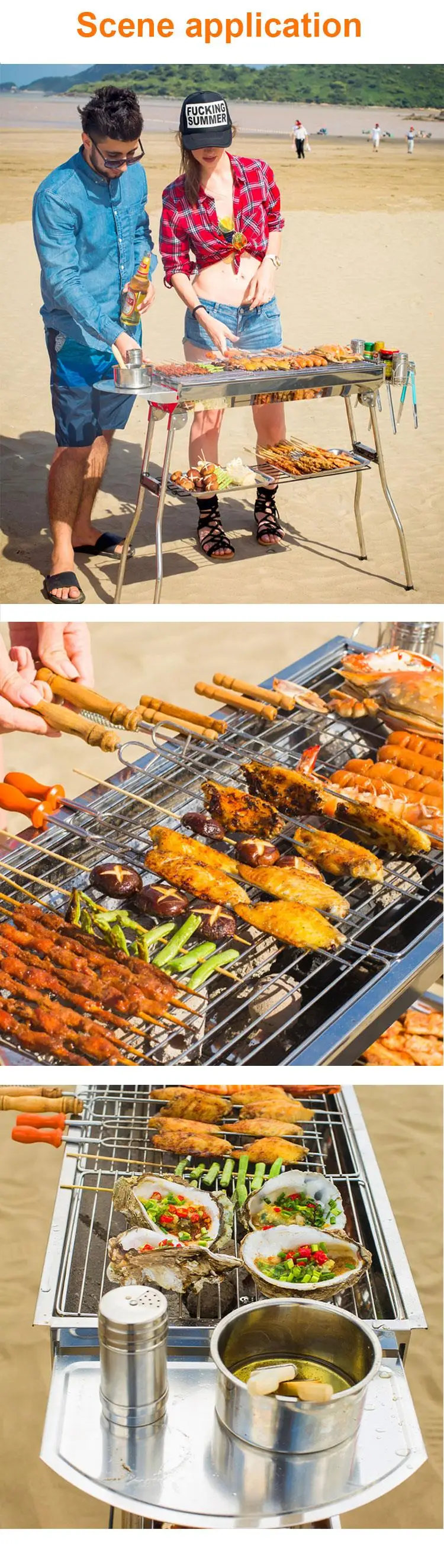 Manufacturer Most Popular Outdoor Camping Portable Folding Barbecue Grill Custom BBQ charcoal grill