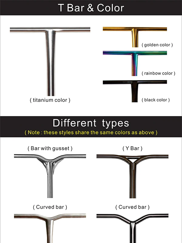Customized Shape Freestyle Pro Stunt Scooter Parts Bars Handlebar