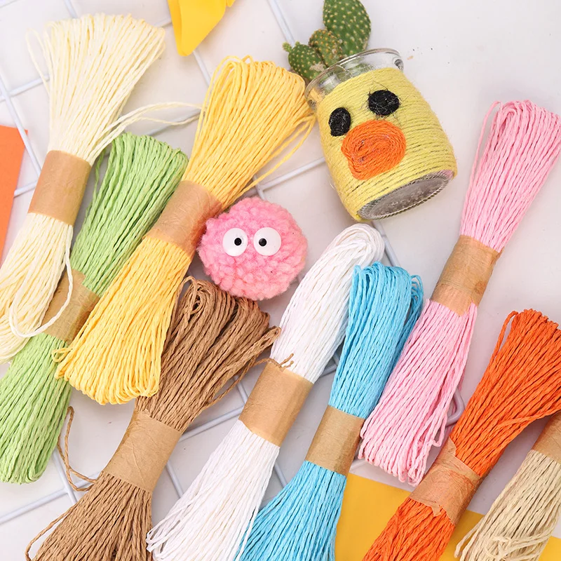 30m Ecofriendly Craft Raffia Cord Stripes Paper String Rope Paper