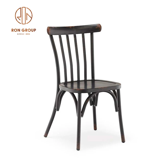 Modern outdoor aluminum iron black colours  dining chair