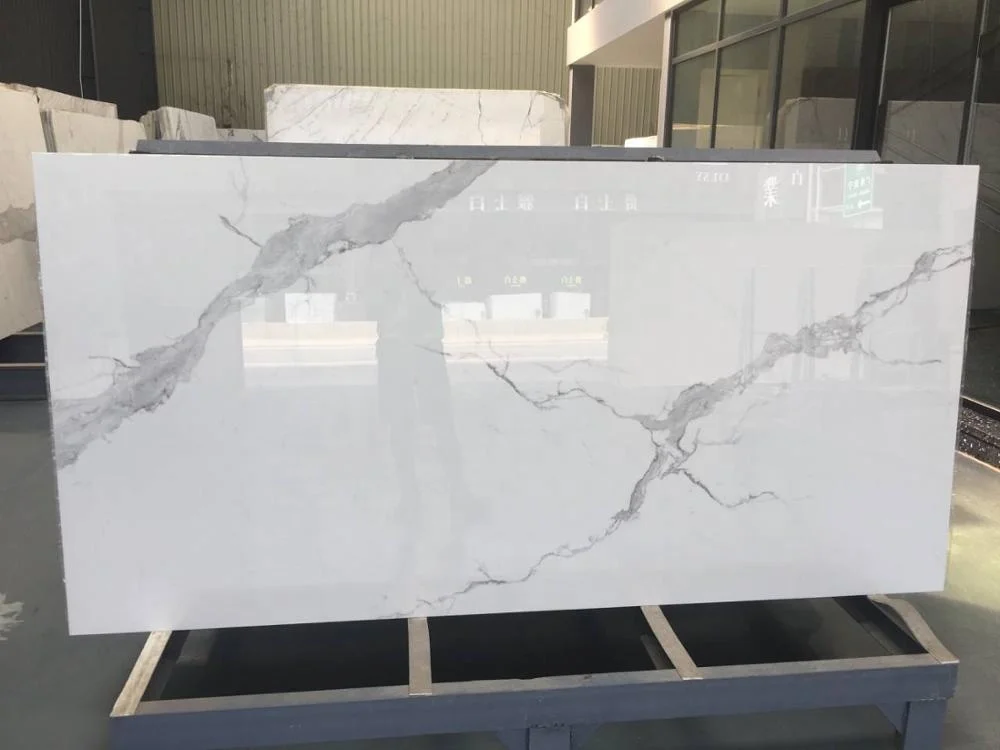 Boton Stone Wholesale Price Polished Table Top White Calacatta Quartz