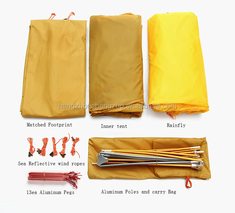 CZX-411 Professional 3~4 Person Mountain Camping Tent,Ultralight 3~4 Person camping tent customize with logo&color